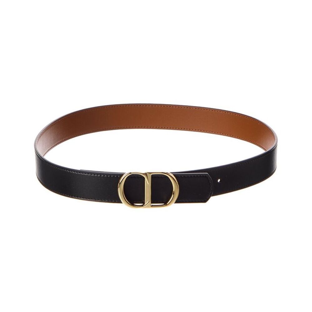 Dior Cd Icon Basic Leather Belt, Black